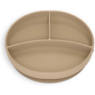 Тарілка дитяча Suavinex Colour Essence силіконова для вводу прикорму на 3 секції, +6 міс. , бежева (402914) зображення 1