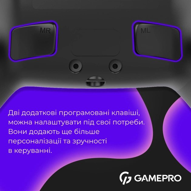 Геймпад GamePro із зарядною станцією 2.4G/BT 5.1/USB (Switch/PS/PC/iOS/Android) RGB Black (GPS20BDOC) - зображення 7