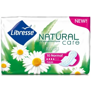 Гігієнічні прокладки Libresse Natural CareMaxi Normal 10 шт (7322540523768) зображення 1