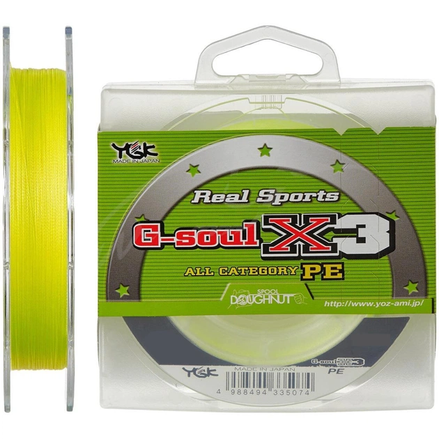 Шнур YGK G-Soul X3 100m Yellow 0.4/0.104mm 6lb (5545.01.88) - изображение 1