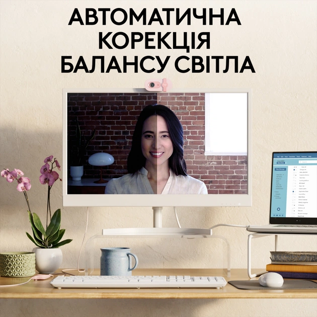 Веб-камера Logitech Brio 100 Full HD Rose (960-001623) - picture 3