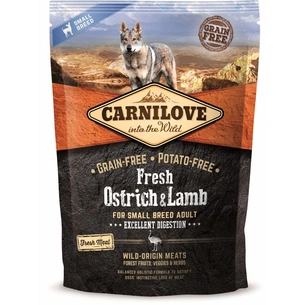 Сухий корм для собак Carnilove Fresh Ostrich and Lamb for Small Breed Dogs 1.5 кг (8595602527472) зображення 1
