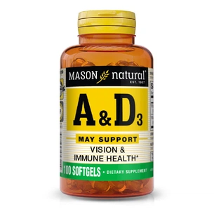 Вітамін Mason Natural Вітаміни А та D3, Vitamins A & D3, 100 гелевих капсул (MAV05311) зображення 1