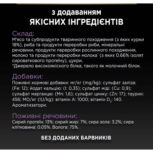 Вологий корм для кішок Purina Pro Plan Baby Kitten З куркою 85 г (8445290673718) - picture 10