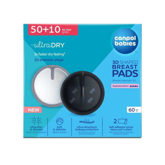 Вкладиш для бюстгальтера Canpol babies ультрапоглинаючі 3D 60 шт чорні (1/655) - picture 2