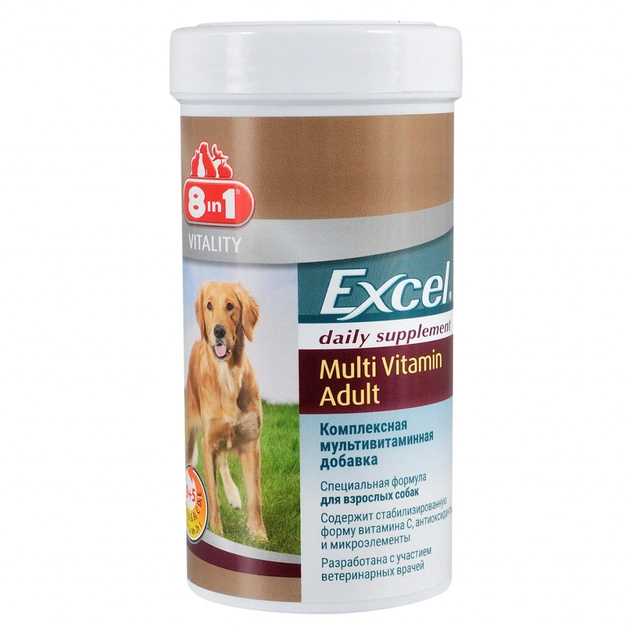 Вітаміни для собак 8in1 Excel Multi Vit-Adult для дорослих собак таблетки 70 шт (4048422108665) - изображение 1