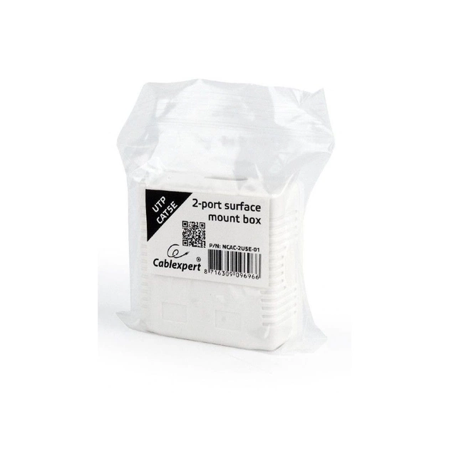 Комп'ютерна розетка Cablexpert RJ45x2 UTP, cat.5e (NCAC-2U5E-01) - зображення 3