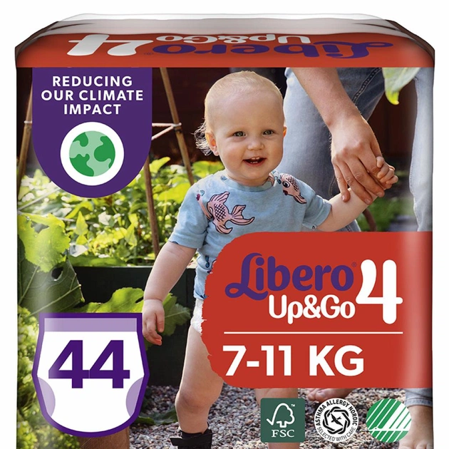 Підгузки Libero UpGo 4 7-11 кг 44 шт (7322541089409) - изображение 1