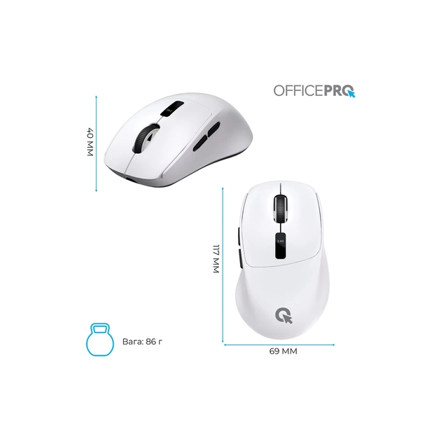 Мишка OfficePro M398W Wireless/Bluetooth White (M398W) - picture 12
