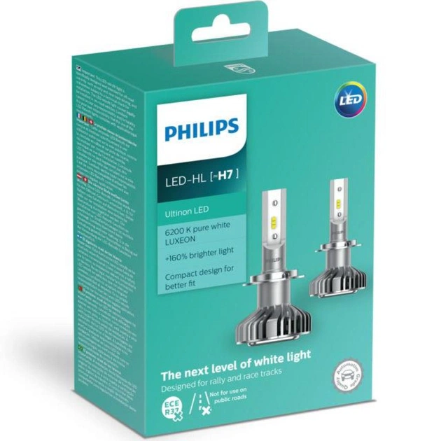Автолампа Philips H7 Ultinon LED +160%, 2 шт/компл. (11972ULWX2) - изображение 1