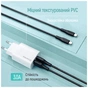 Дата кабель USB 2.0 AM to USB-C 1.0m 3A textured PVC black ColorWay (CW-CBUC094-BK) - зменшене зображення 8