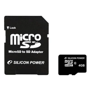 Карта пам'яті Silicon Power 4Gb microSDHC class 6 (SP004GBSTH006V10-SP) зображення 1