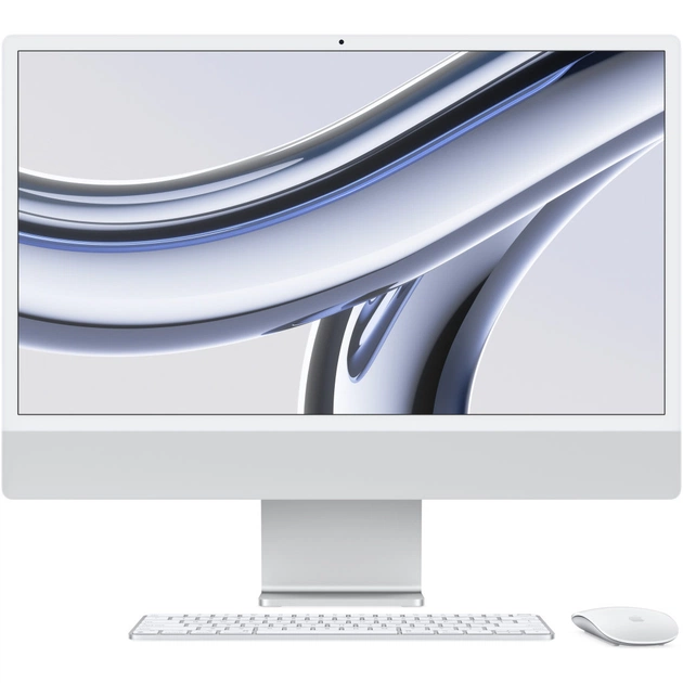 Комп'ютер Apple A2874 24" iMac Retina 4.5K / Apple M3 with 8-core GPU, 256SSD, Silver (MQR93UA/A) - изображение 1