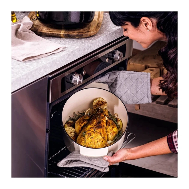 Гусятниця KitchenAid Cast Iron 30 см 5,6 л Мигдалевий крем (CC006062-001) - picture 5