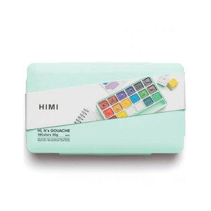 Гуашеві фарби HIMI Jelly Cup 18 кольори по 30 мл, зелений пластик.пенал (6974712453680) picture 1