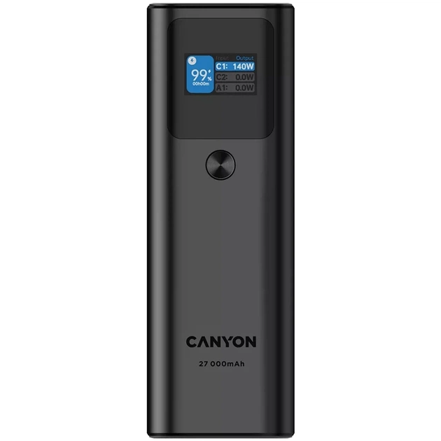Батарея універсальна Canyon PB-2010 27000mAh PD/3.1/140Wh, in/out2xUSB-C PD/140W, outUSB-A/22.5W (CNE-CPB2010DG) - зображення 3