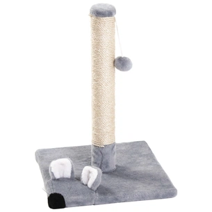 Дряпка (кігтеточка) для котів Природа Мишка стовпчик 50 см (сіра) (4823082403752) зображення 1