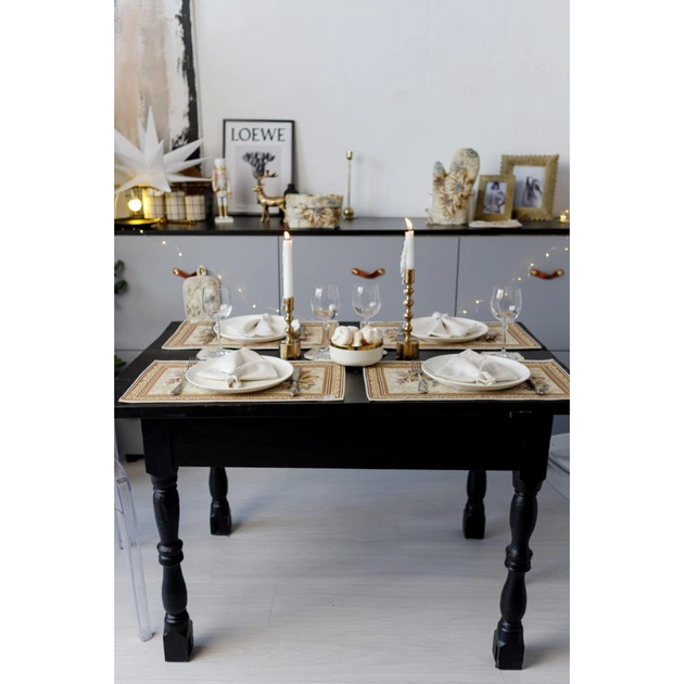 Серветка на стіл Прованс гобеленова Золоте свято D 35см (036313) - picture 11