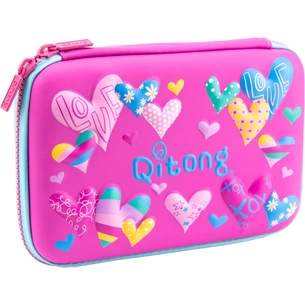 Пенал Cool For School з тисненням 1 відділення Фіолетовий (QT-5615-Purple) зображення 1