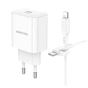 Зарядное устройство BOROFONE BA81A USB-C PD20W + cable USB-C to Lightning White (6941991108198) - уменьшенное изображение 3