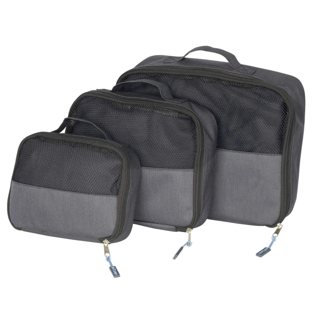 Косметичка Semi Line Набір органайзерів дорожніх Bo-Camp Travel Pack Cube 3 pc Anthracite (DAS302129) - зображення 1