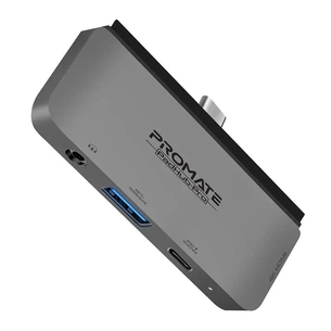 Концентратор Promate USB Hub 4 ports padhub-pro.grey (padhub-pro.grey) зображення 1