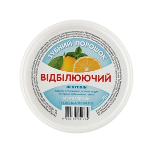 Зубний порошок Triuga Dentogin Відбілювальний М'ята + лимон 75 г (4820164641774) изображение 1