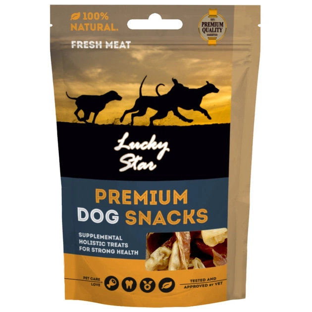 Ласощі для собак Lucky Star Кроляче вухо з м'ясом качки 85 г (4820281500114) - picture 1