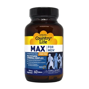 Мультивітамін Country Life Мультивітаміни і Мінерали для Чоловіків, Max for Men, 60 таб (CLF8135) зображення 1