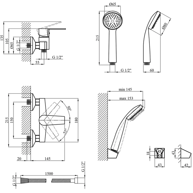 Душевой гарнитур Kroner Oker-C050 (CV019459) - изображение 7