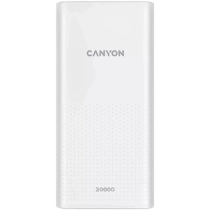 Батарея універсальна Canyon 20000mAh, Input 5V/2A, Output 5V/2.1A(Max), White (CNE-CPB2001W) зображення 1