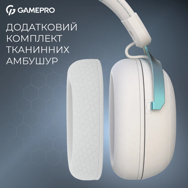 Навушники GamePro Asgard Freya Pro Wireless White/Blue (HSW201WB) - picture 11