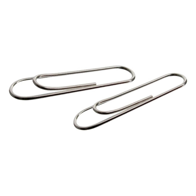 Скріпки канцелярські Axent rounded, nickel-plated, with a bend, 28 мм 100 шт (4104-А) - picture 1