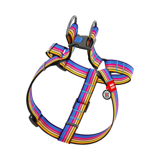 Шлея для собак WAUDOG Nylon з QR паспортом "Лінія 1" пластиковий фастекс XL (324-0006) - picture 2