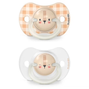 Пустушка Suavinex фізіологочна 2 шт. 0-6 місяців,нічна/лев (308211) зображення 1