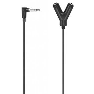 Кабель мультимедійний 3.5 mm Jack - 2x3.5 mm Jack Stereo Black Hama (00205190) зображення 1