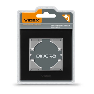 Рамка Videx BINERA чорне скло одинарна (VF-BNFRG1H-B) изображение 1