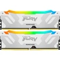 Модуль пам'яті для комп'ютера DDR5 48GB (2x24GB) 8000 MHz Renegade RGB White/Silver Kingston Fury (ex.HyperX) (KF580C38RWAK2-48) - зменшене зображення 2