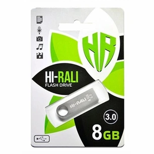 USB флеш накопичувач Hi-Rali 8GB Shuttle Series Silver USB 3.0 (HI-8GB3SHSL) зображення 1