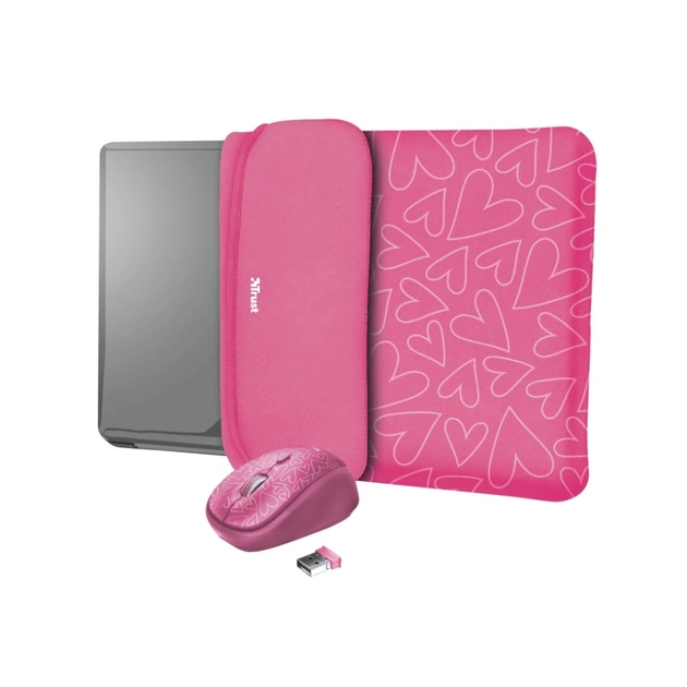 Чохол до ноутбука Trust 15.6" Yvo Mouse & Sleeve Pink+ mouse (23443) - изображение 1