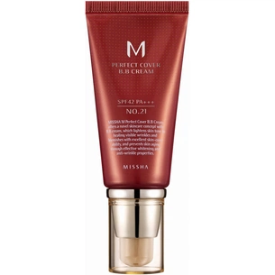 BB-крем Missha M Perfect Cover BB Cream EX SPF42/PA+++ Moisturized Complexion 21 - Light Beige (8809747940745) изображение 1