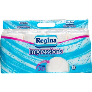 Туалетний папір Regina Impressions White 18 м 150 відривів 3 шари 8 рулонів (8004260487931) зображення 1