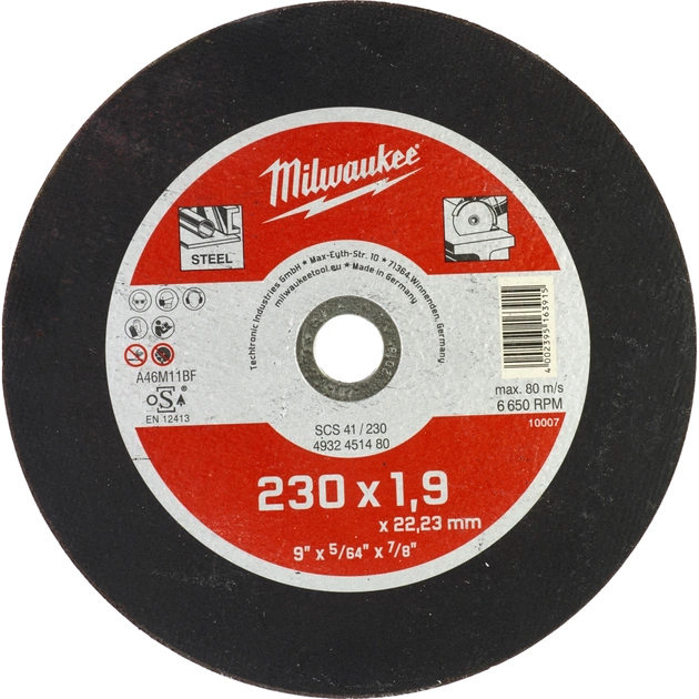 Круг відрізний Milwaukee SCS 41/230х1.9 (4932451480) - зображення 1