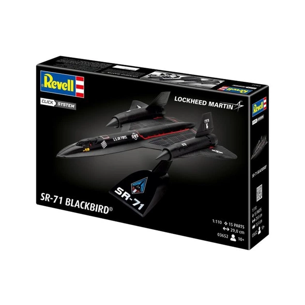 Сборная модель Revell модель самолет Lockheed SR-71 Blackbird, уровень 2, 1:110 (RVL-03652) - изображение 1