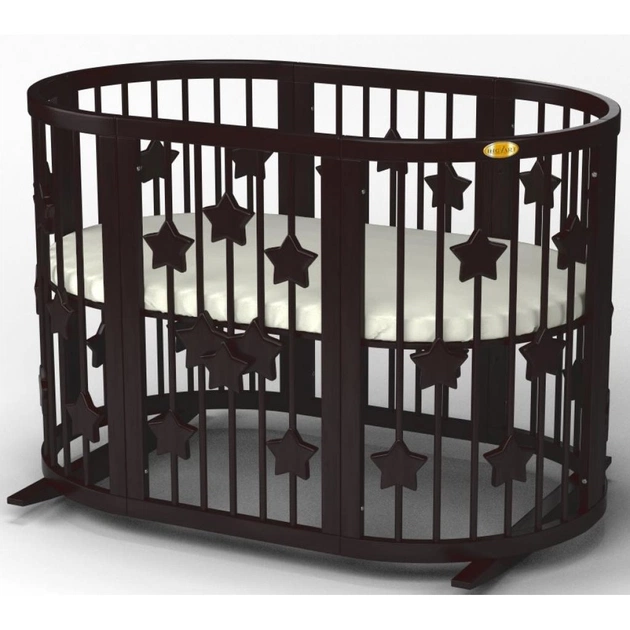 Ліжечко Ingvart SMART BED ROUND із зірочками венге (1351401) - изображение 1