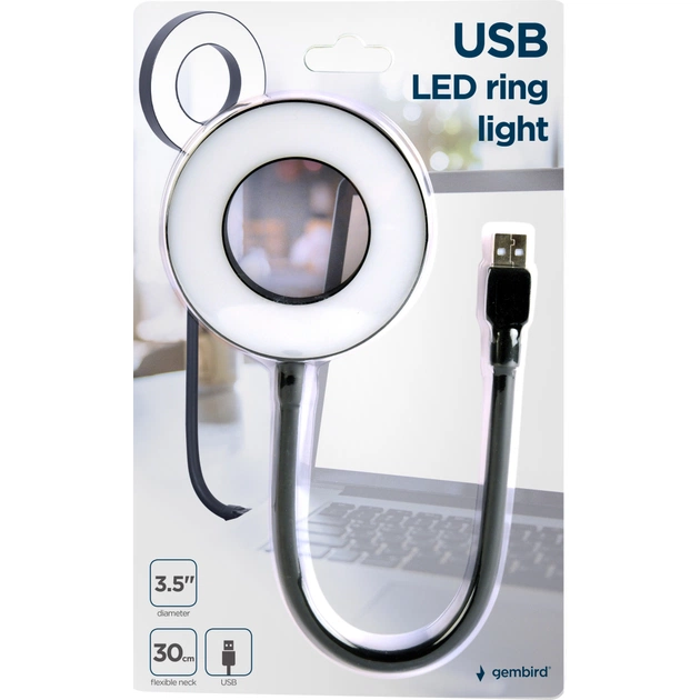 Лампа USB Gembird LED, ring 3.5 inch, 6W (NL-LEDRING-01) - picture 3