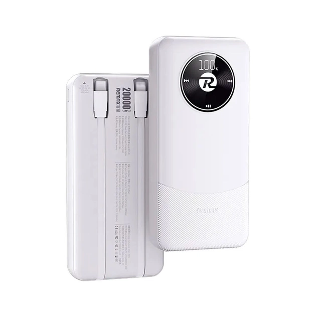 Батарея універсальна Remax 20000mAh, 22.5W, Black (RPP-38 / 45364 / White) - зображення 1