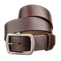 Ремінь Vintage Шкіряний з закругленою класичною пряжкою Коричневий (20230) - зменшене зображення 1