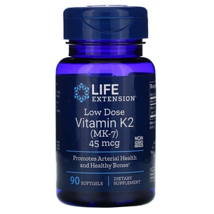Вітамін Life Extension Вітамін К2 (МК-7) 45 мкг, Low Dose Vitamin K2 (MK-7), 90 желатинових капсул (LEX-19369) зображення 1
