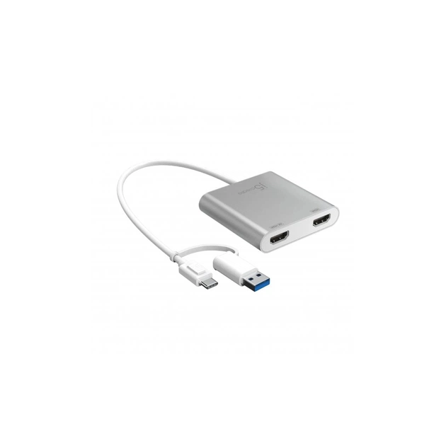 Адаптер USB-C/A to 2xHDMI F dual display J5create (JCA365-N) - изображение 1